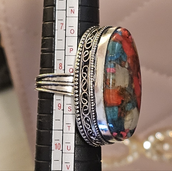 Spiny Oyster Turquoise Ring - Brings luck, peace and protection - Picture 4 of 6